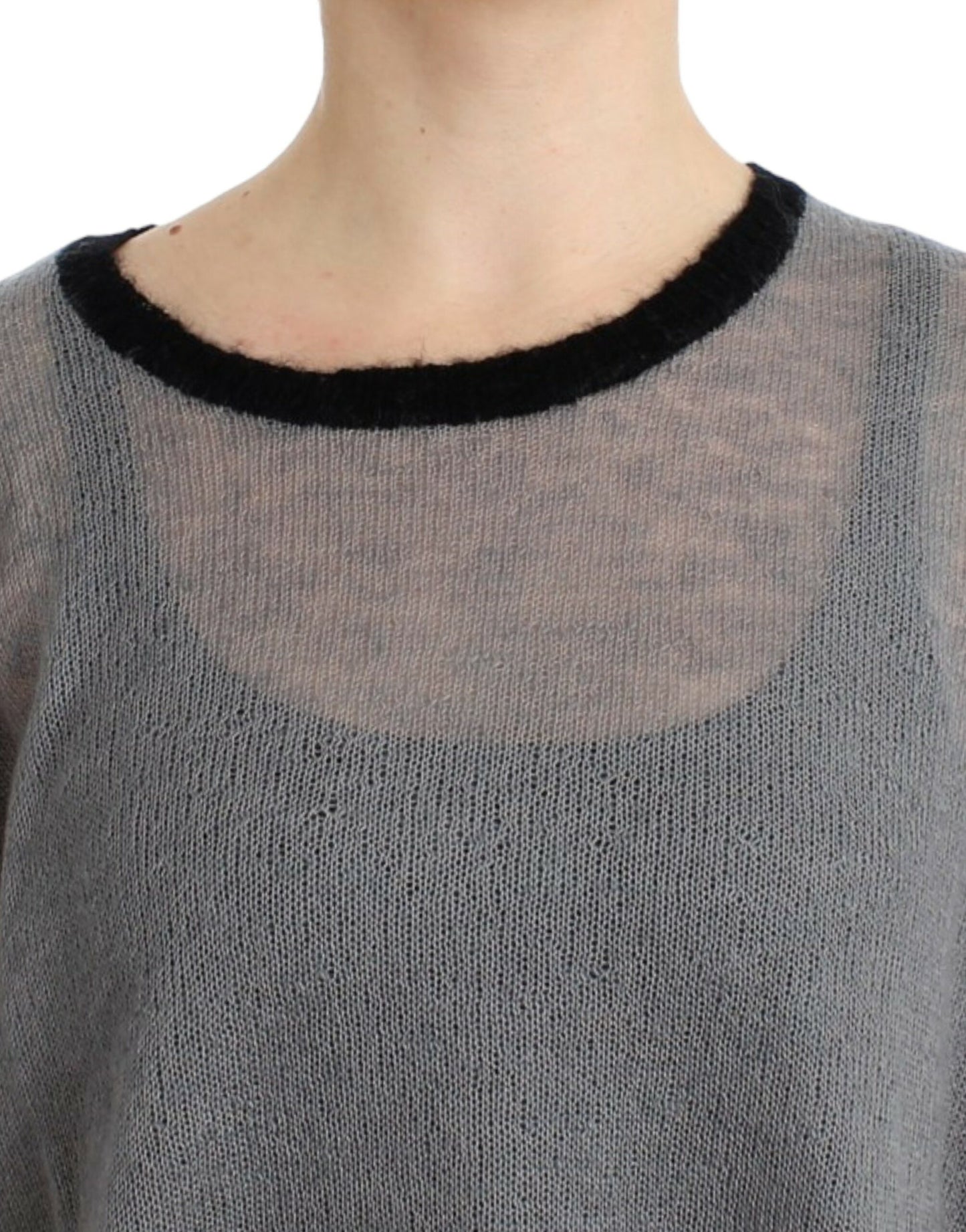 Chic Asymmetric Embellished Knit Sweater