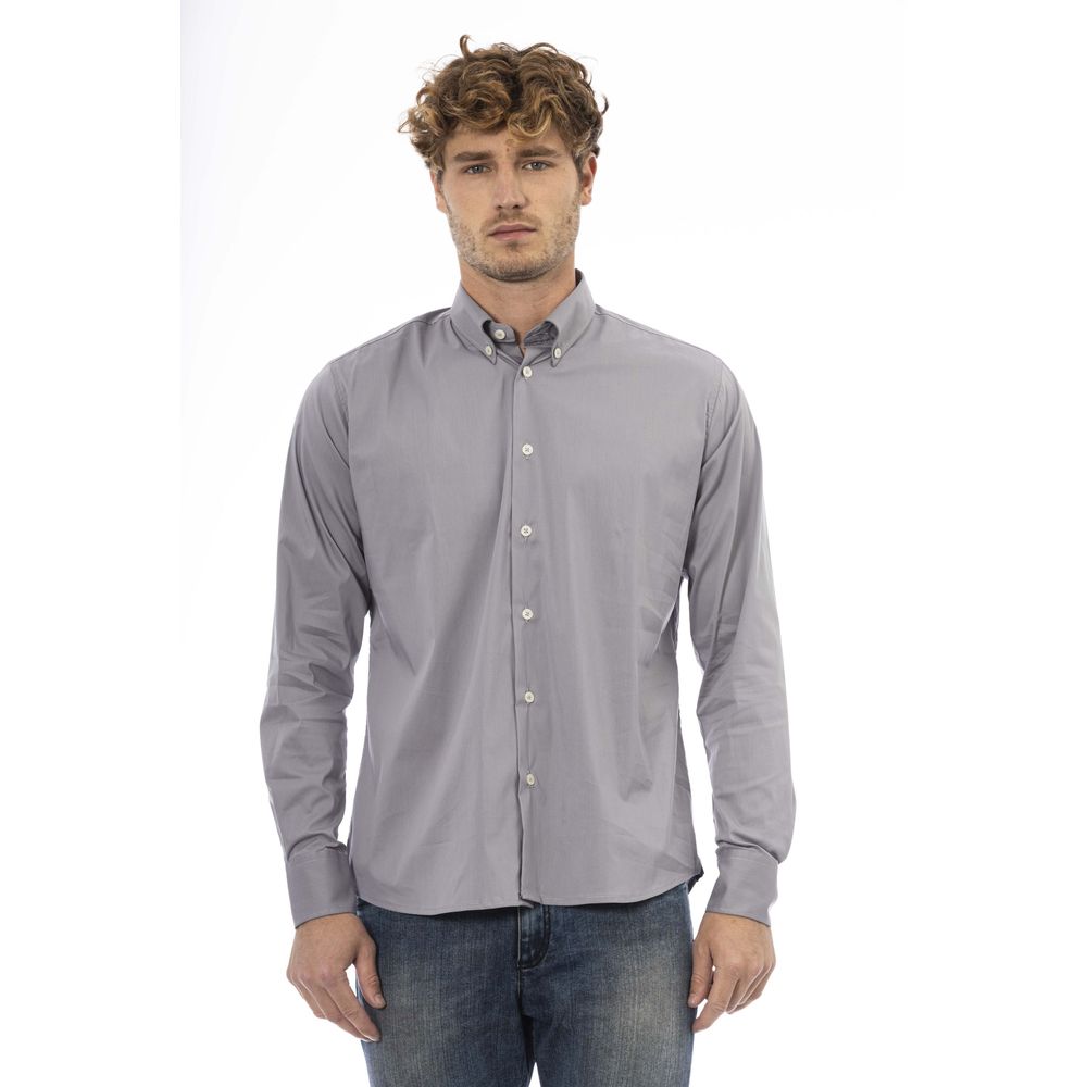 Gray Cotton Men Shirt