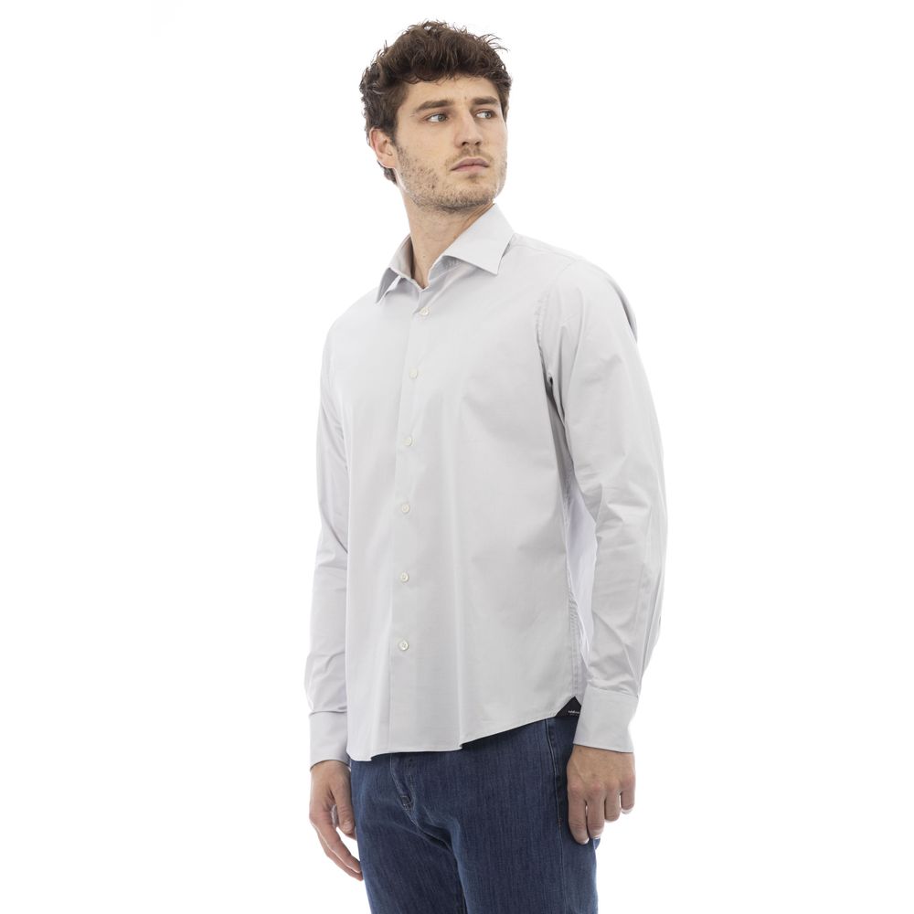 Gray Cotton Men Shirt