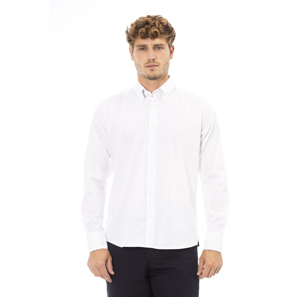 White Cotton Men Shirt