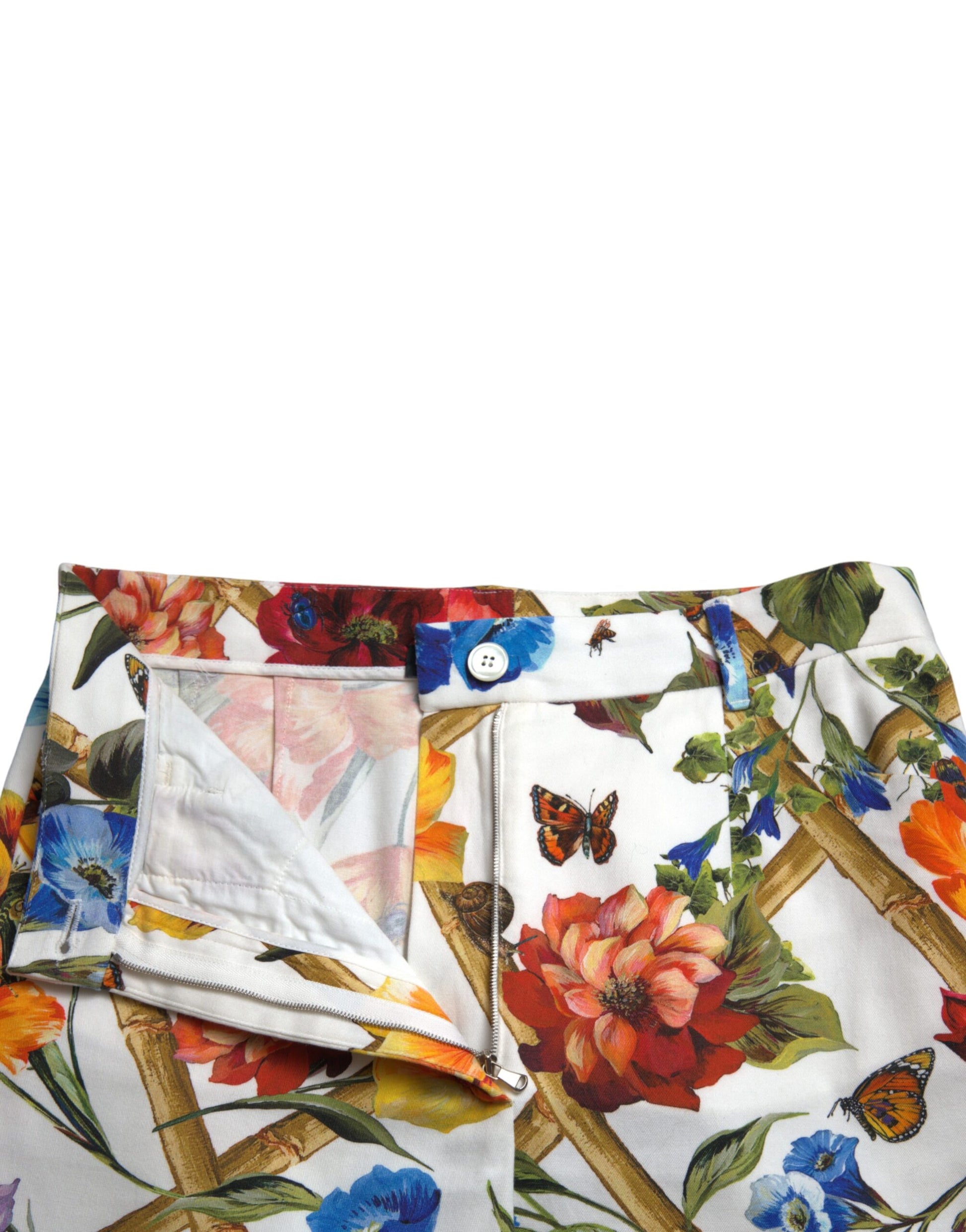 Floral High Waist Cropped Fashion Pants