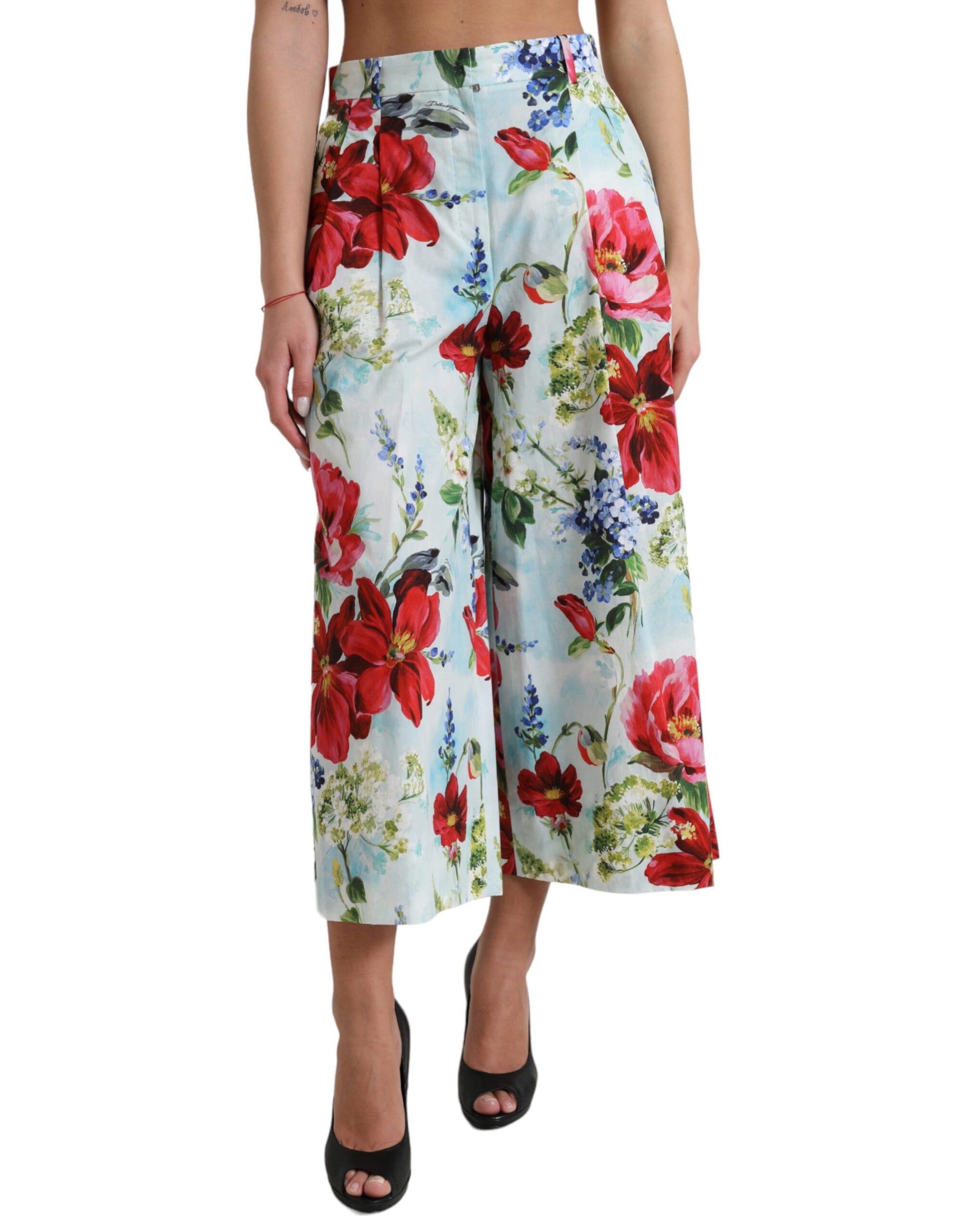 Floral High Waist Wide Leg Pants