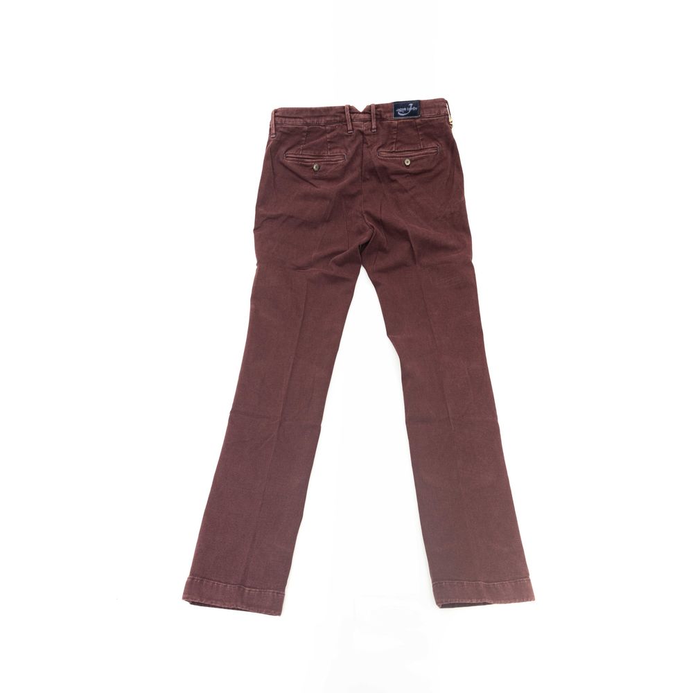 Burgundy Cotton Men Chino