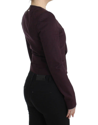 Elegant Purple Cotton Blend Blazer