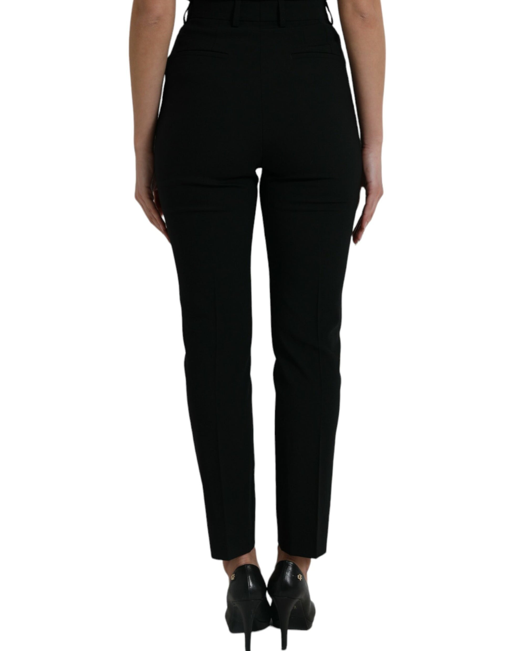 Elegant High Waist Tapered Wool Pants