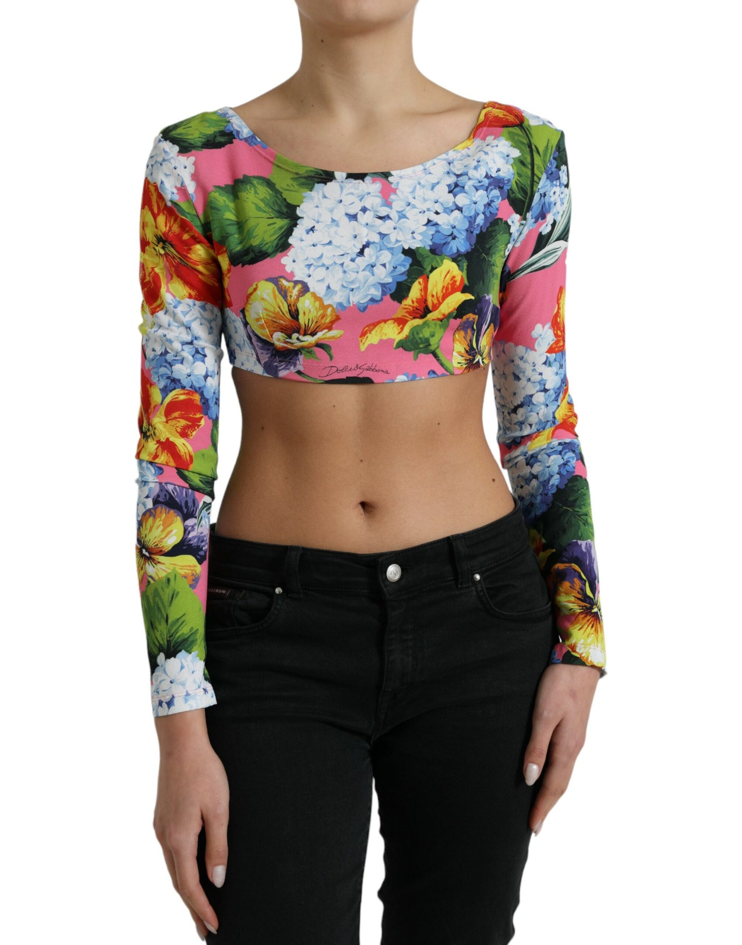 Floral Elegance Cropped Blouse