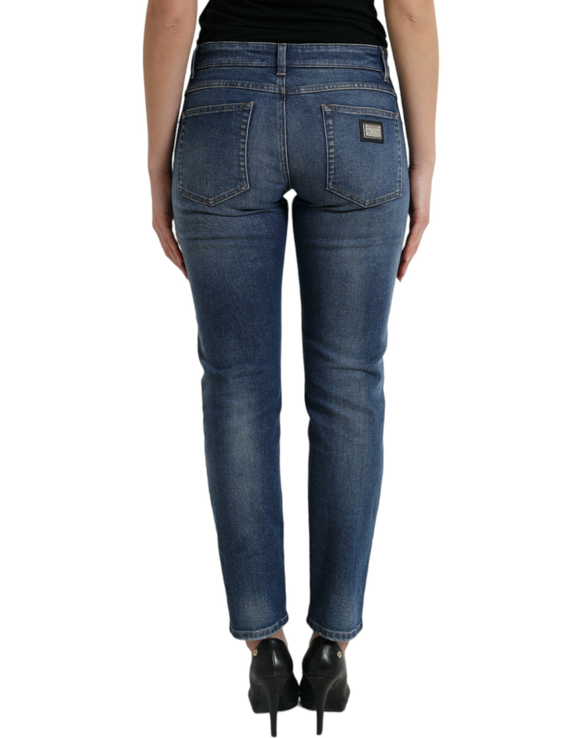 Chic Boyfriend Mid-Waist Stretch Jeans