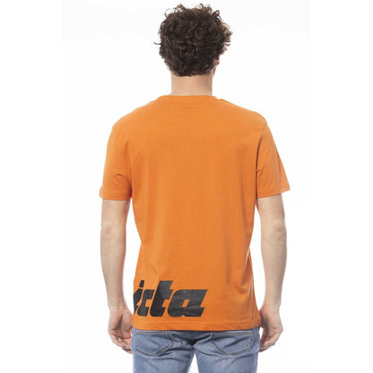 Orange Cotton Men T-Shirt