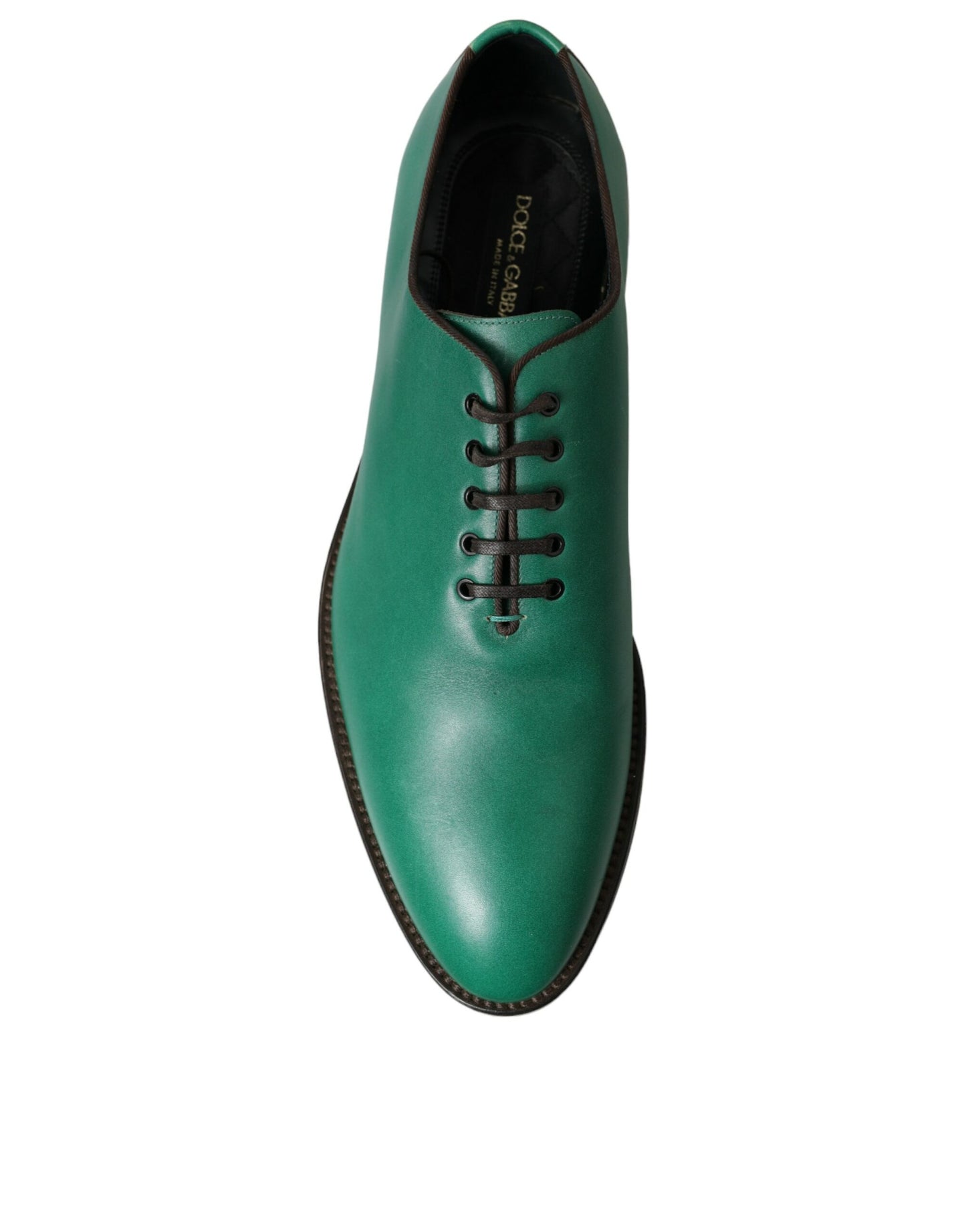 Elegant Green Leather Oxford Dress Shoes