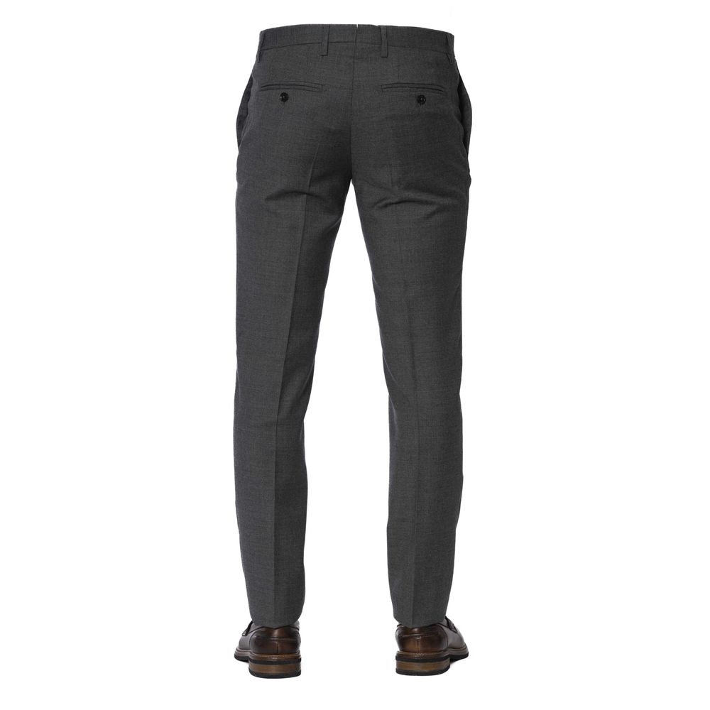 Gray Wool Men Trousers