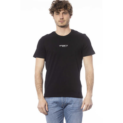 Black Cotton Men T-Shirt