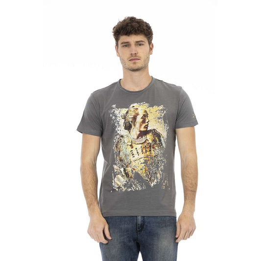 Gray Cotton Men T-Shirt