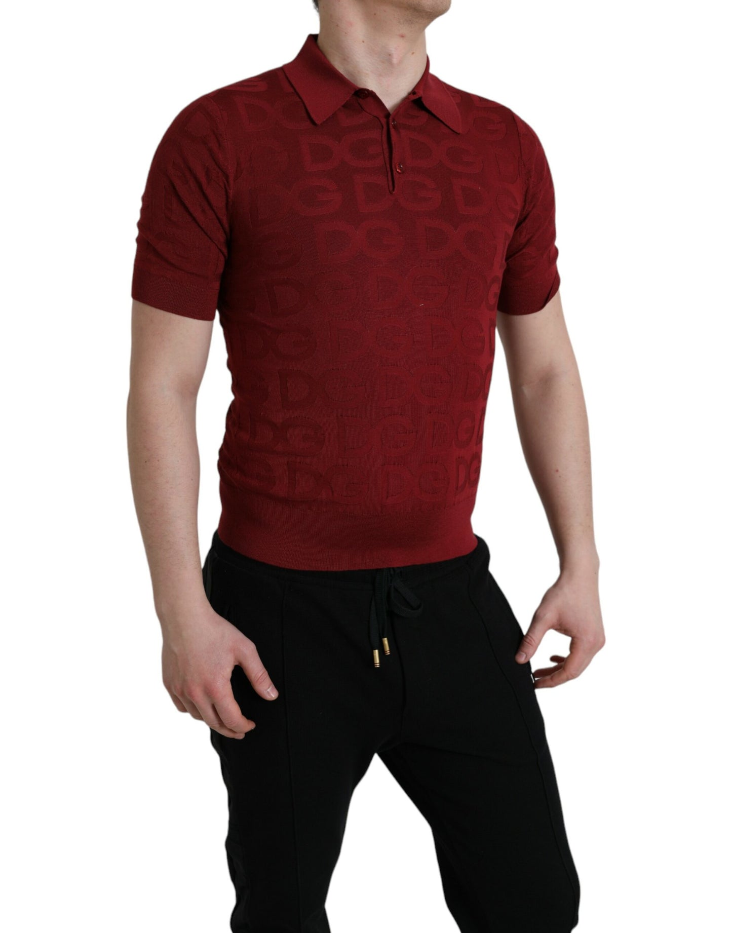 Elegant Silk Maroon Polo T-Shirt