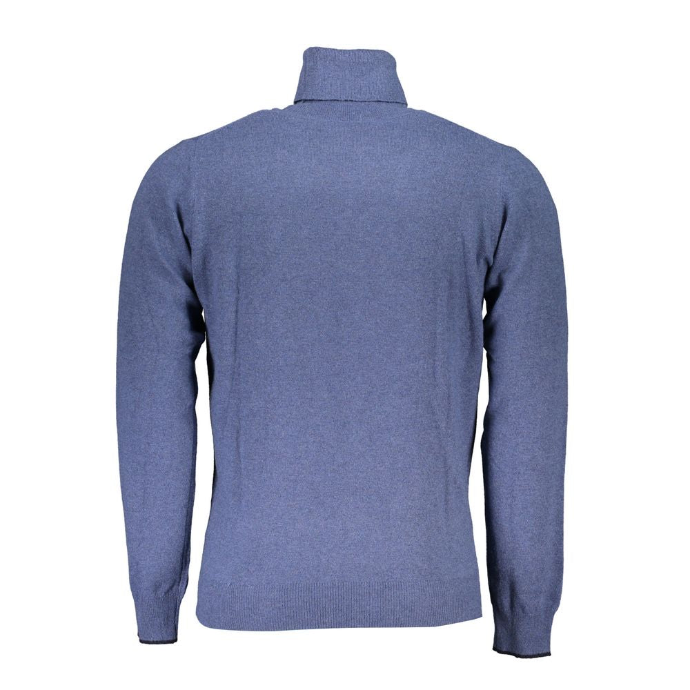 Blue Polyamide Men Sweater