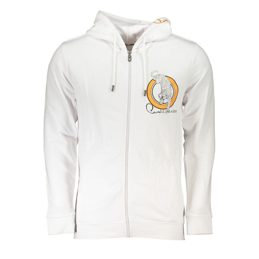 Sleek White Designer Hoodie with Zip Detail