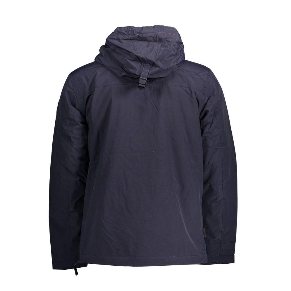 Blue Polyamide Men Jacket