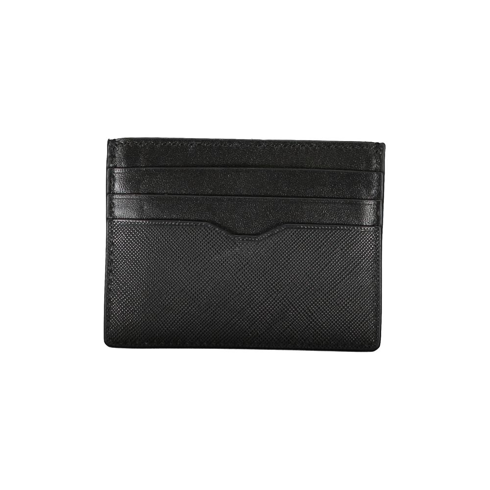 Sleek Leather Card Holder with Contrast Details