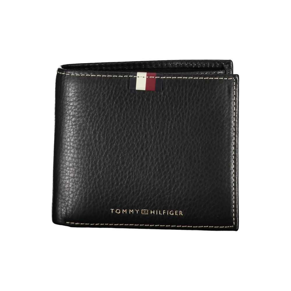 Elevated Black Leather Wallet with Coin Purse