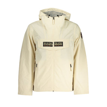 Chic Beige Hooded Sports Jacket