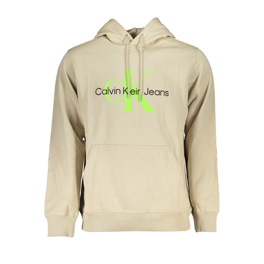 Beige Hooded Cotton Sweatshirt