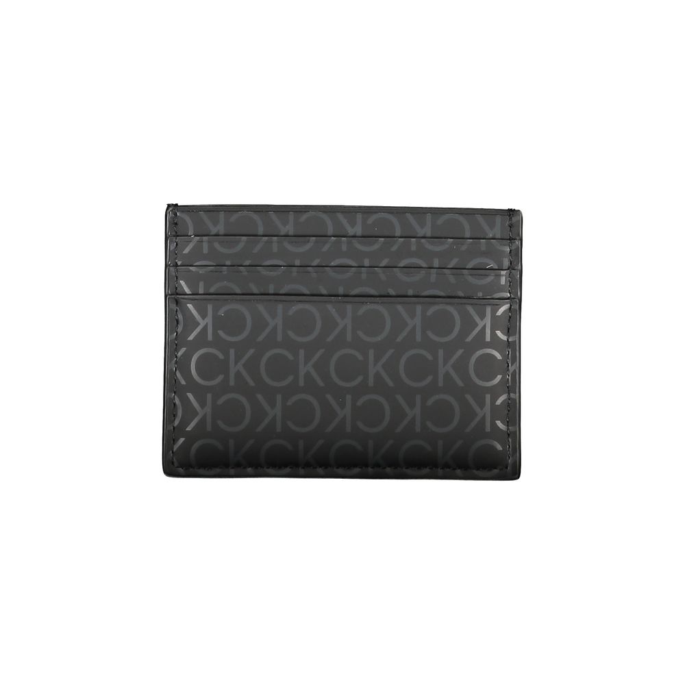 Sleek Black Card Holder with Contrast Detailing