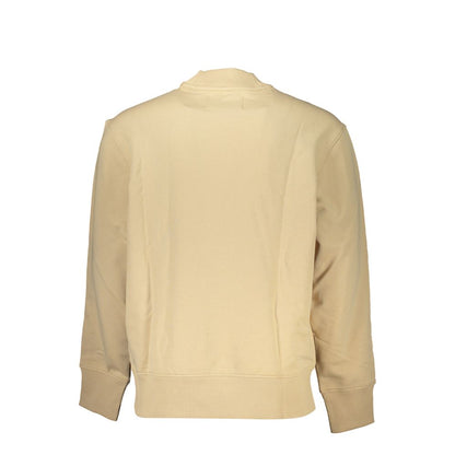 Beige Crew Neck Logo Sweatshirt