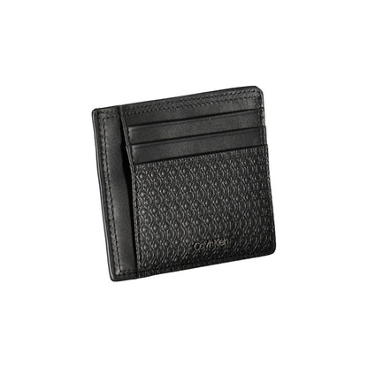 Sleek Black Leather Coin Purse with Card Holder