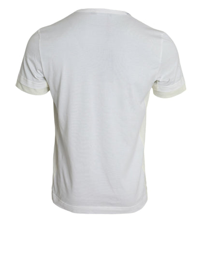 Elegant White Crew Neck Cotton Tee