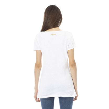 White Cotton Women T-Shirt