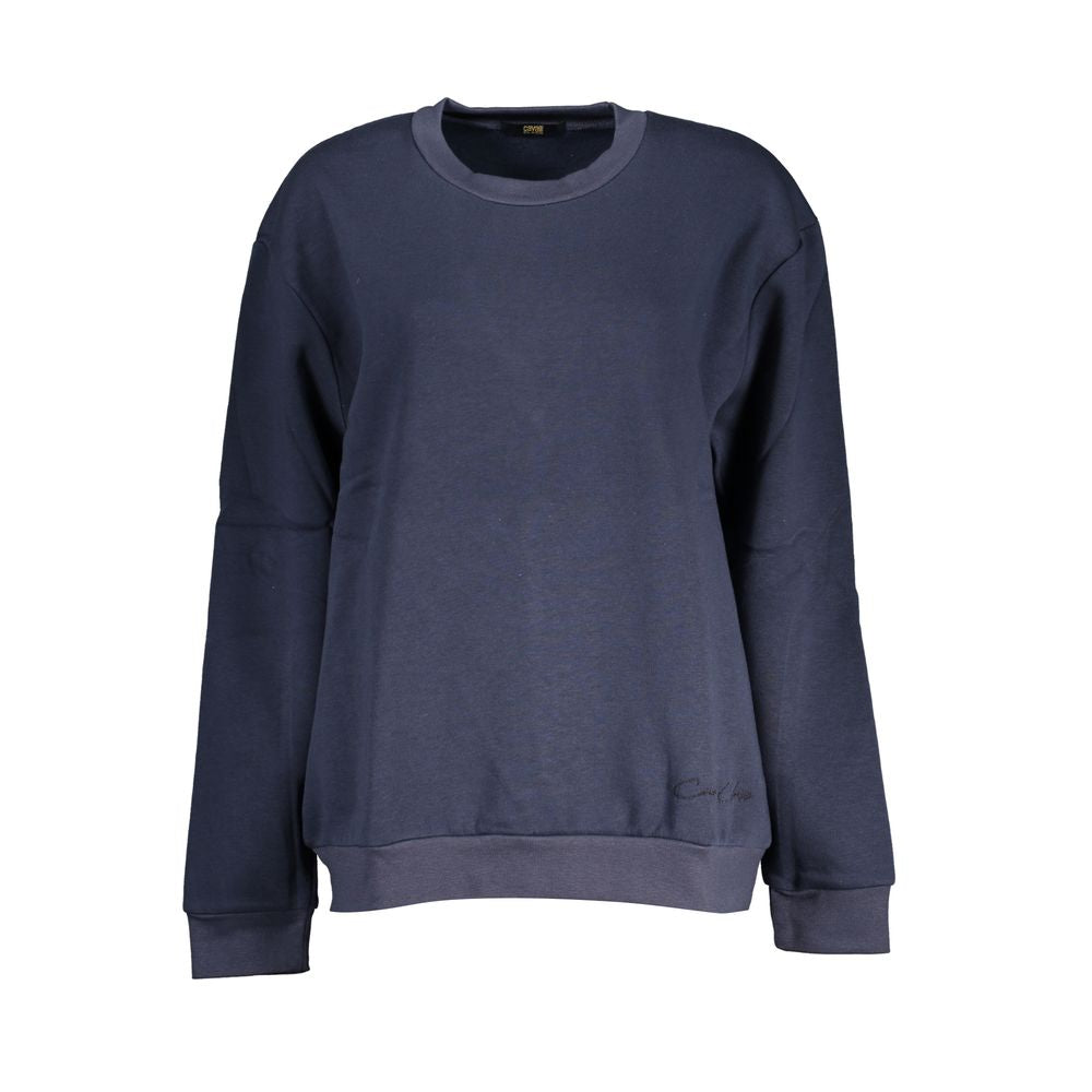 Chic Blue Embroidered Fleece Sweatshirt