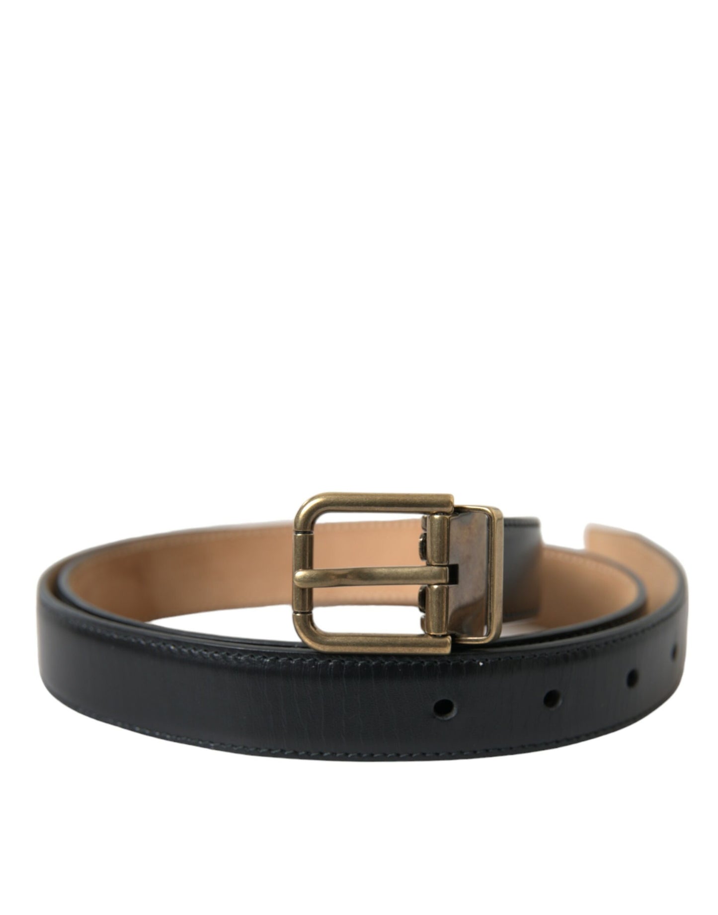 Elegant Black Calf Leather Belt