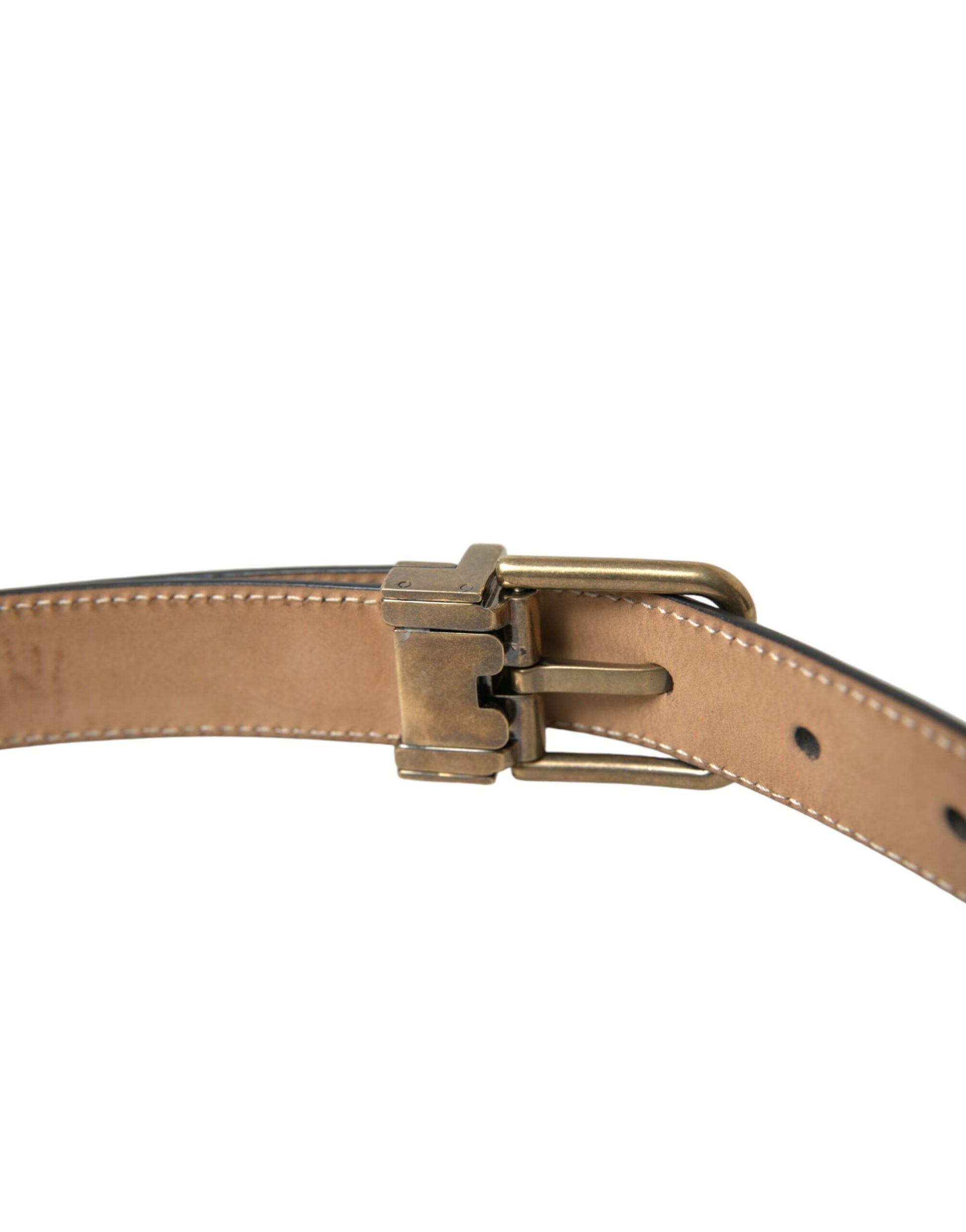 Elegant Black Calf Leather Belt