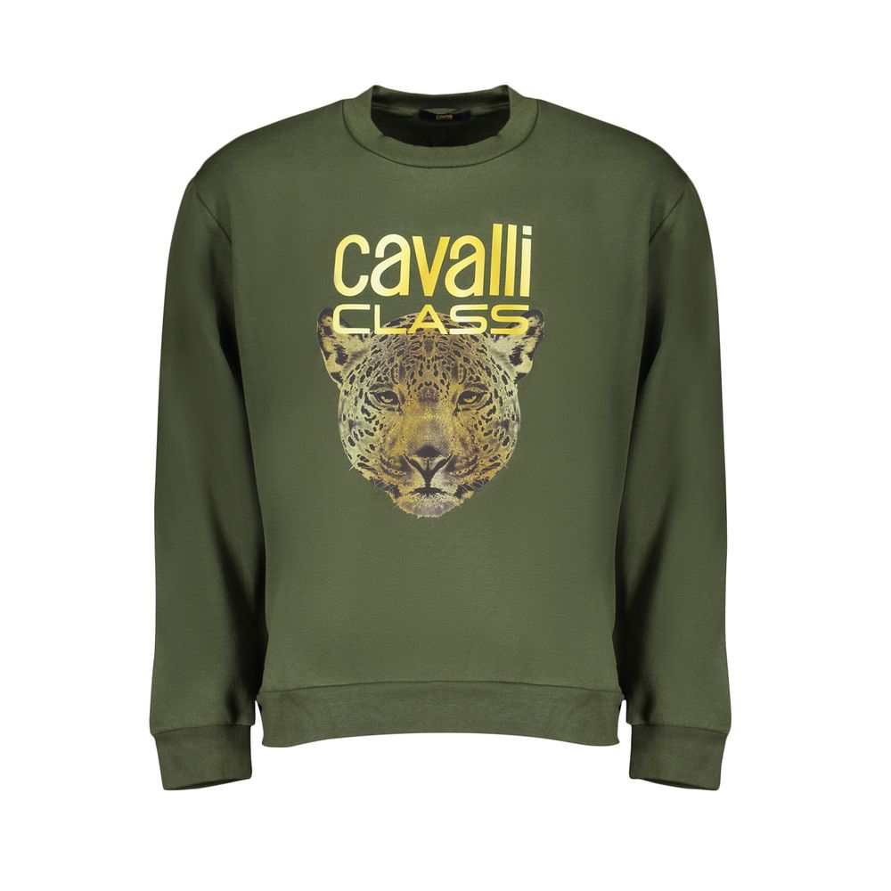 Elegant Green Fleece Crew Neck Sweatshirt