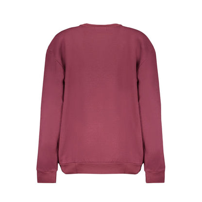 Elegant Purple Crew Neck Fleece Sweatshirt