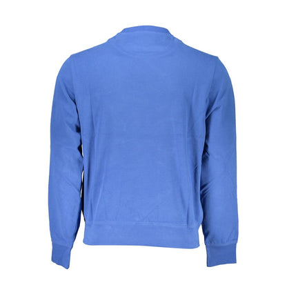 Crew Neck Embroidered Blue Sweater