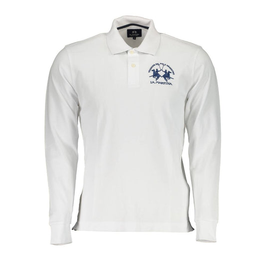 Elegant Long-Sleeved Polo with Contrast Detailing