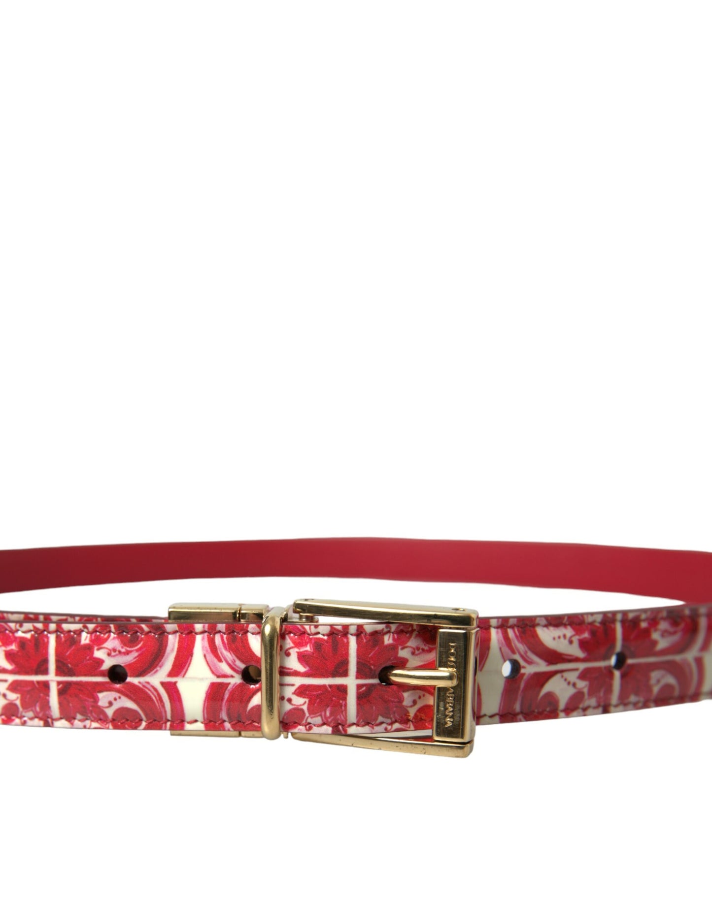 Elegant Red Calfskin Waist Belt