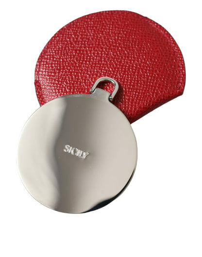 Elegant Red Leather Mirror Holder