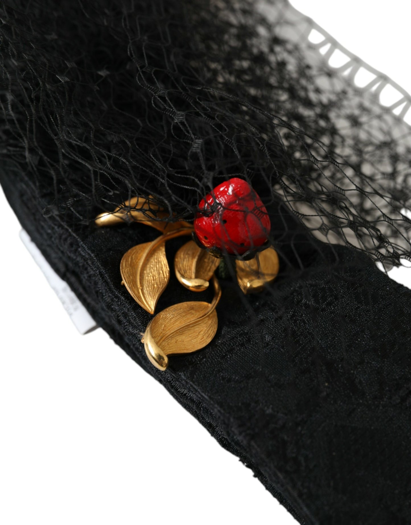 Black Strawberry Sicily Crystal Mesh Net Headband Diadem