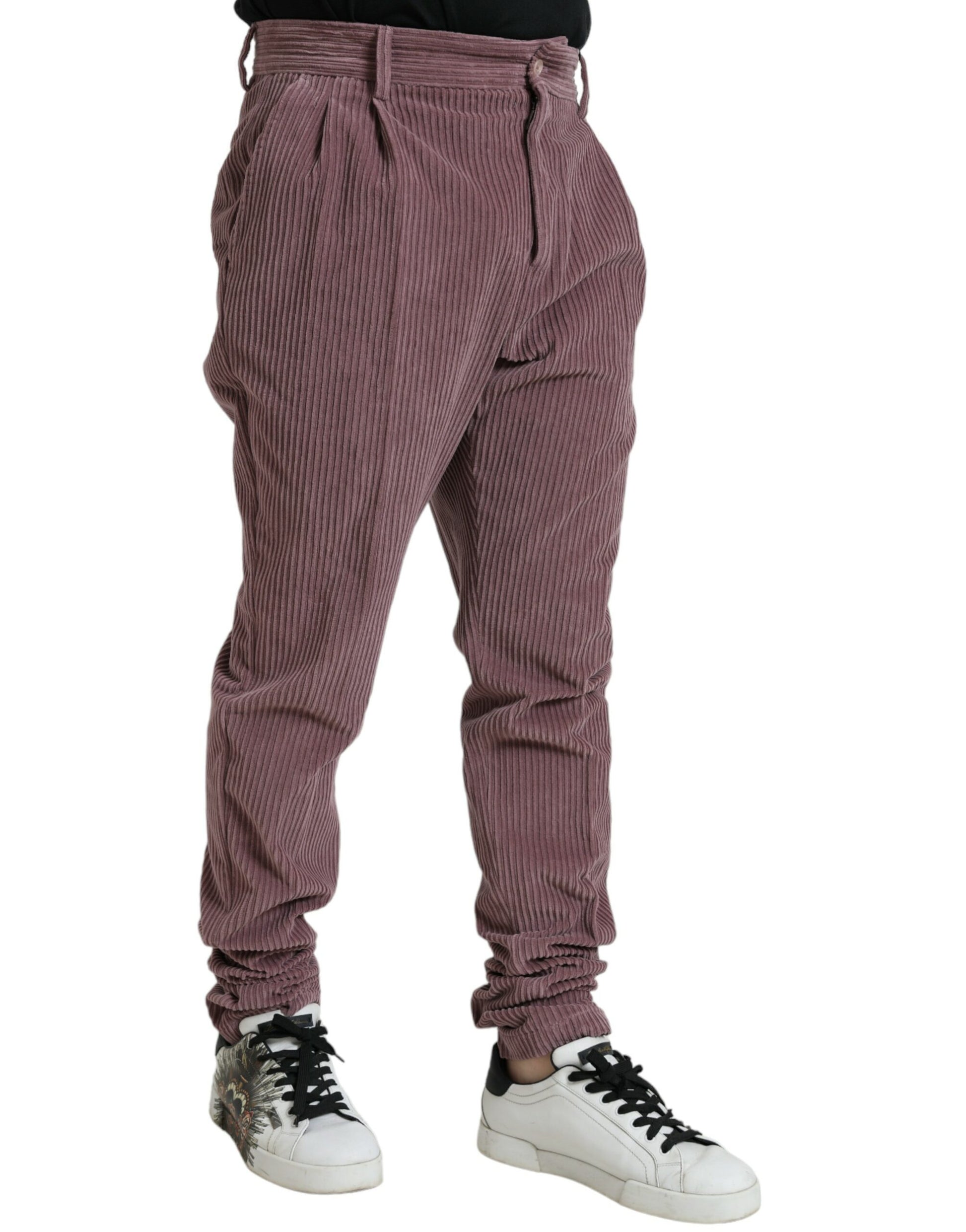 Purple Corduroy Cotton Stretch Skinny Pants