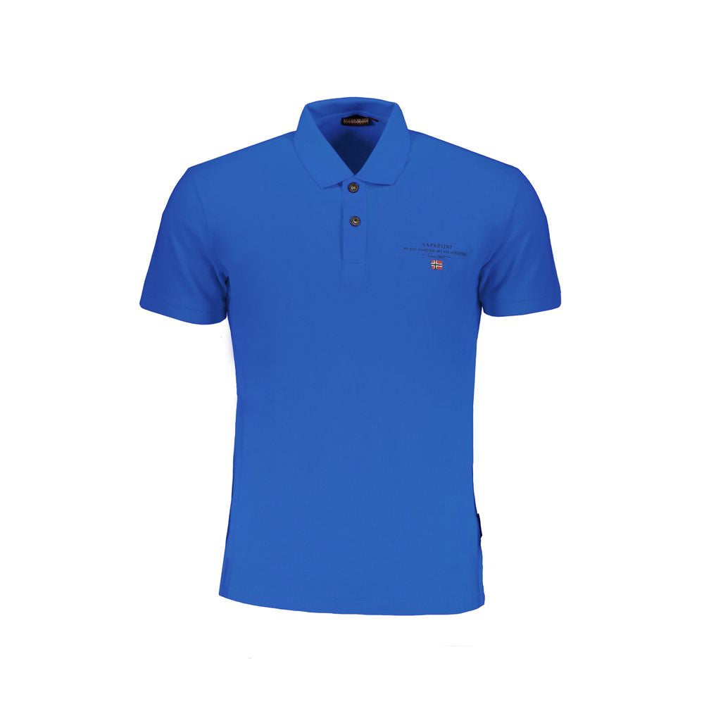 Blue Cotton Polo Shirt