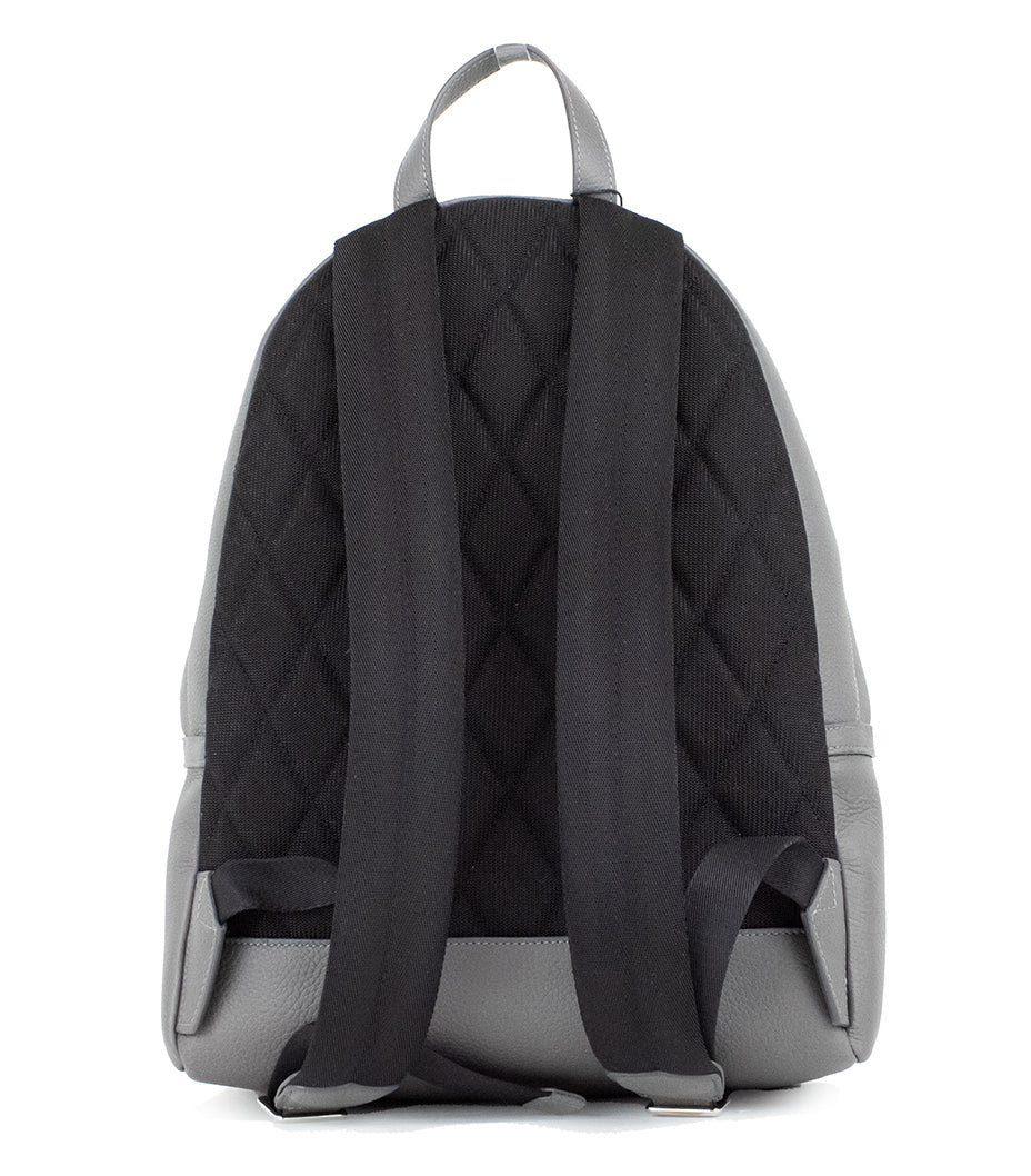 Abbeydale Branded Charcoal Grey Pebbled Leather Backpack Bookbag