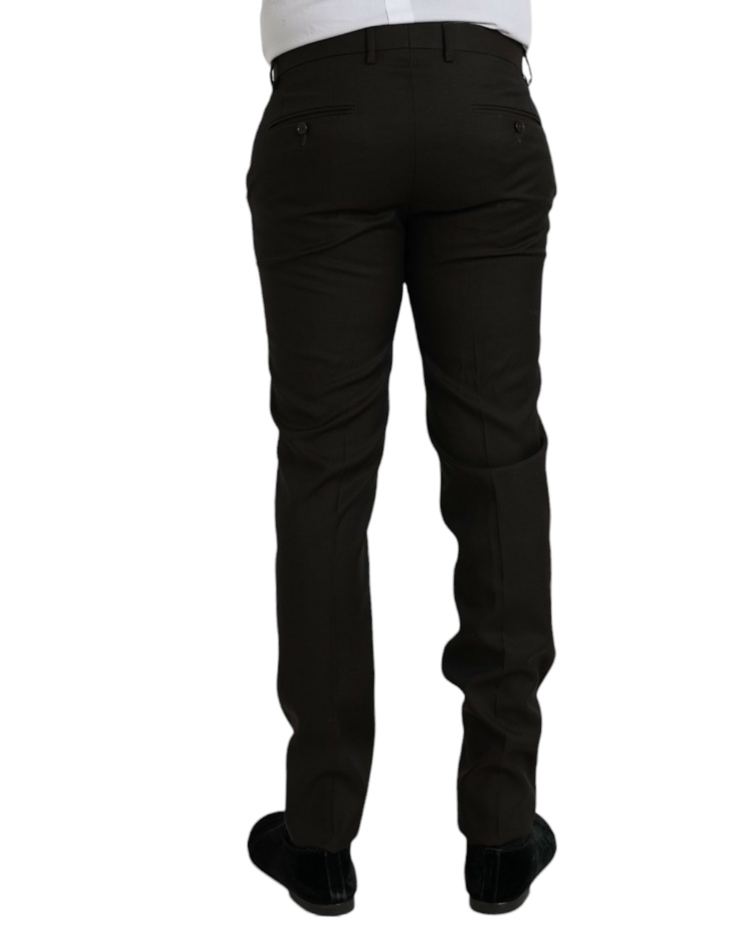 Dark Brown Wool Slim Fit Formal Pants