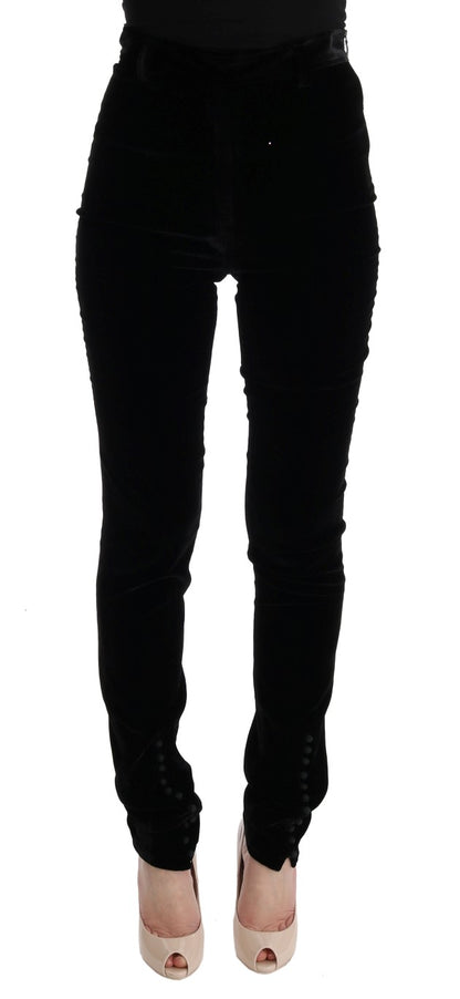 Sleek High-Waist Black Trousers