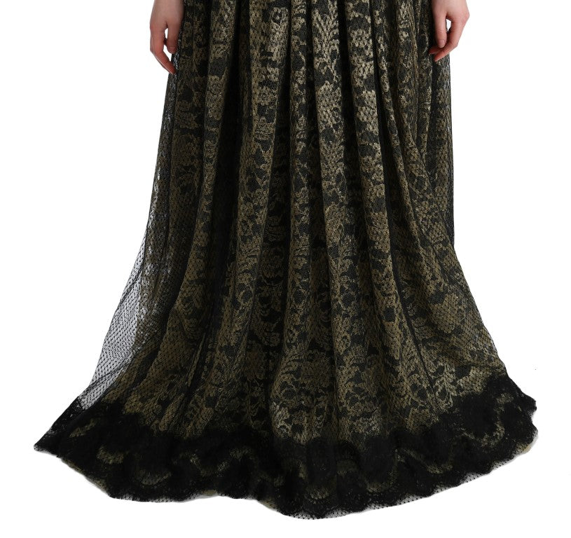 Sunflower Lace Crystal Maxi Shift Dress