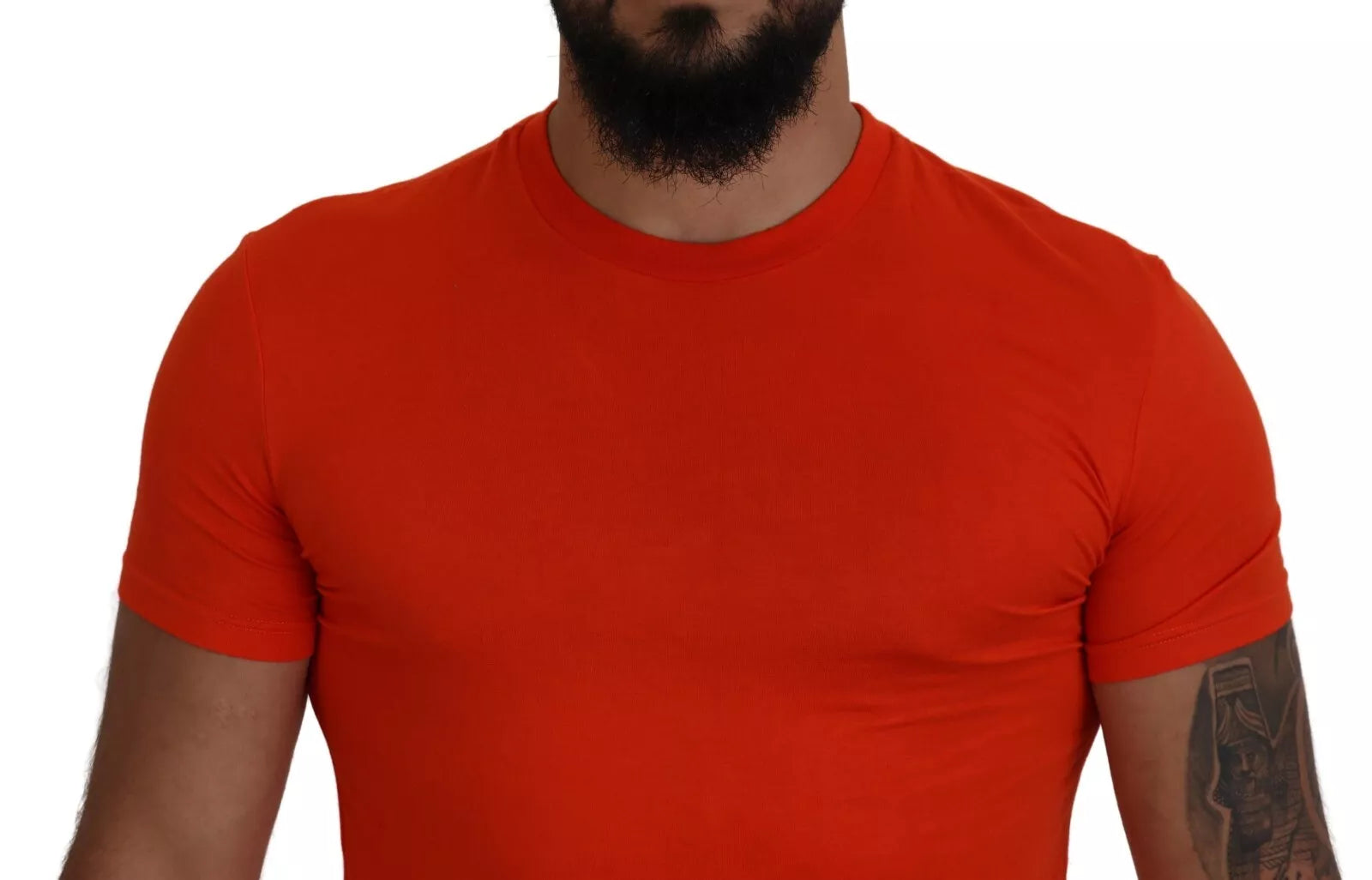 Orange Modal Short Sleeves Crewneck T-shirt