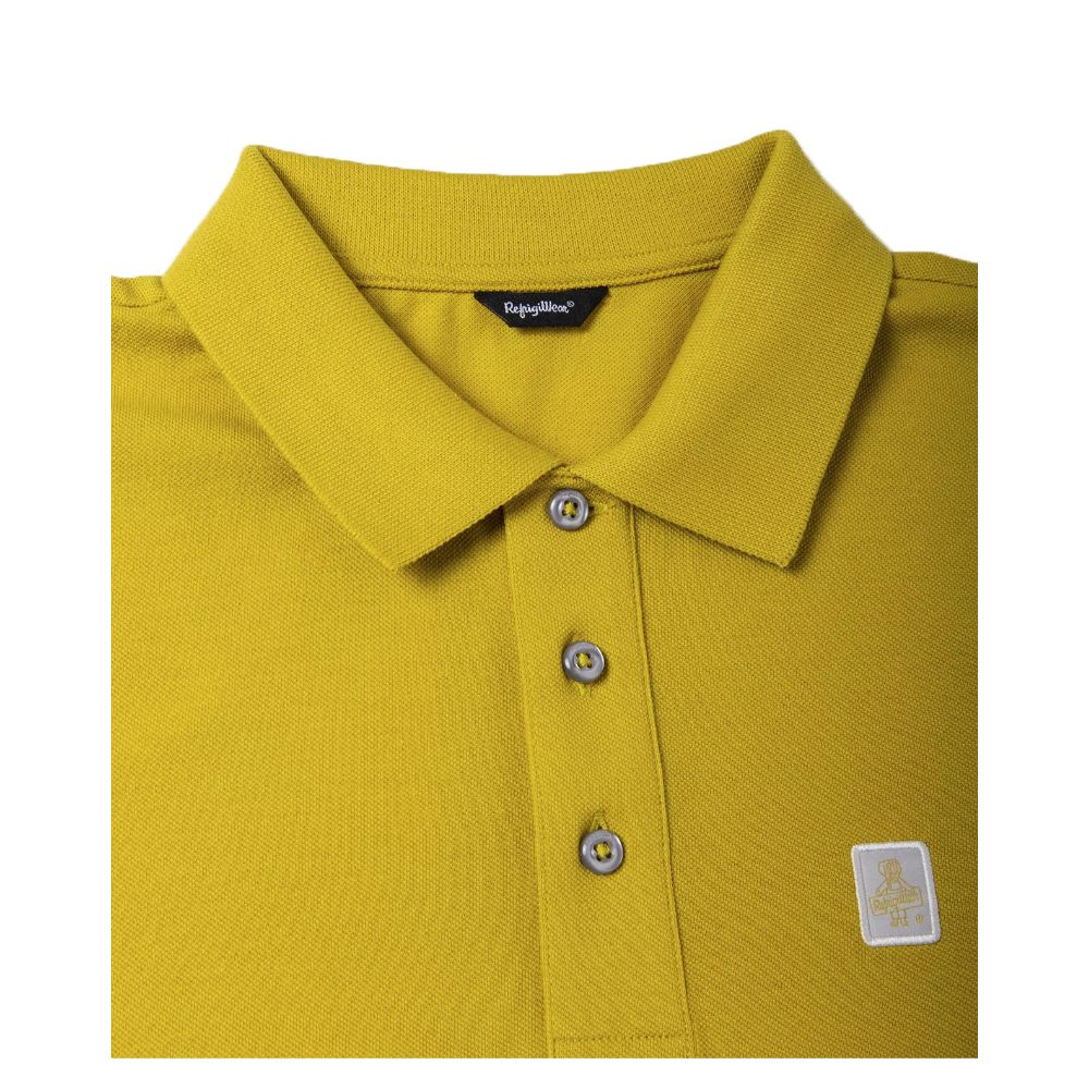 Yellow Cotton Men Polo