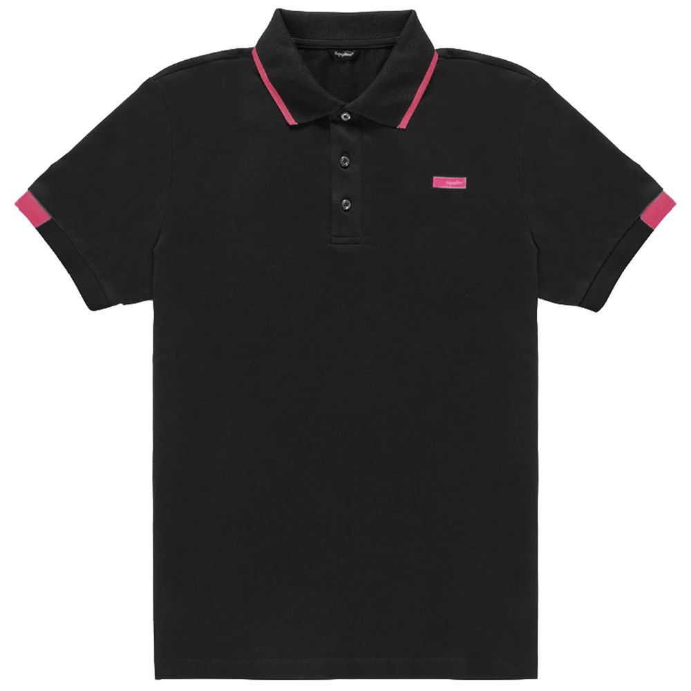 Elegant Cotton Polo with Contrast Details