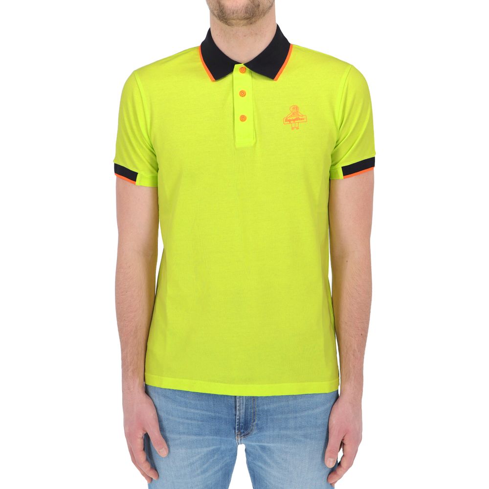 Sunshine Yellow Cotton Polo with Contrast Accents