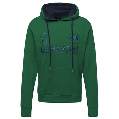 Elegant Green Hooded Cotton Sweatshirt